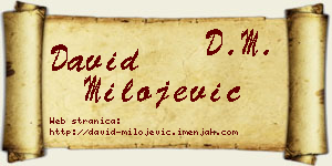 David Milojević vizit kartica